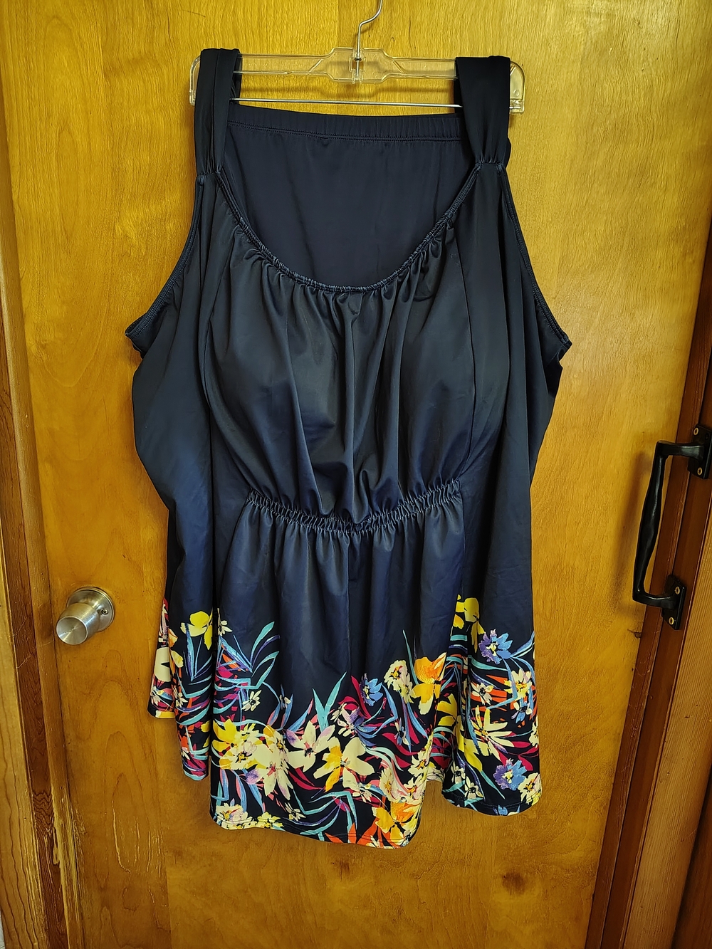 Swimsuits For All Black Floral-Trim Swim Tunic